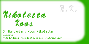 nikoletta koos business card